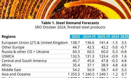 WSA: стальной спрос в 2025 году улучшится на 1,2%